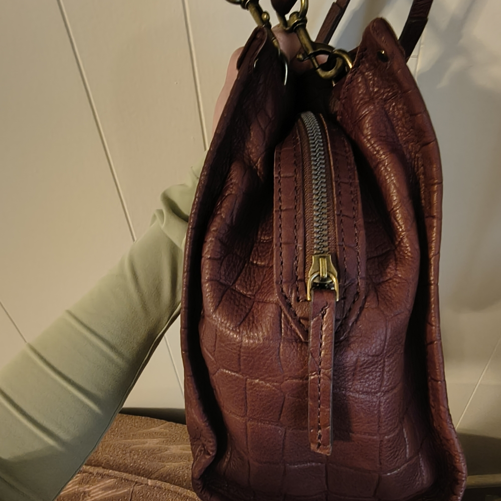American Leather Co. Lenox  Coradovan Croc Shoulder Bag - Picture 4 of 7